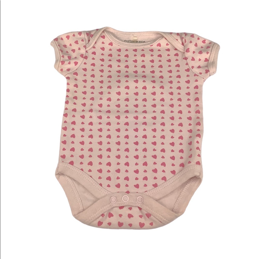 Cutie Pie Infant Pink Heart Onesie 3-6 Mos.
